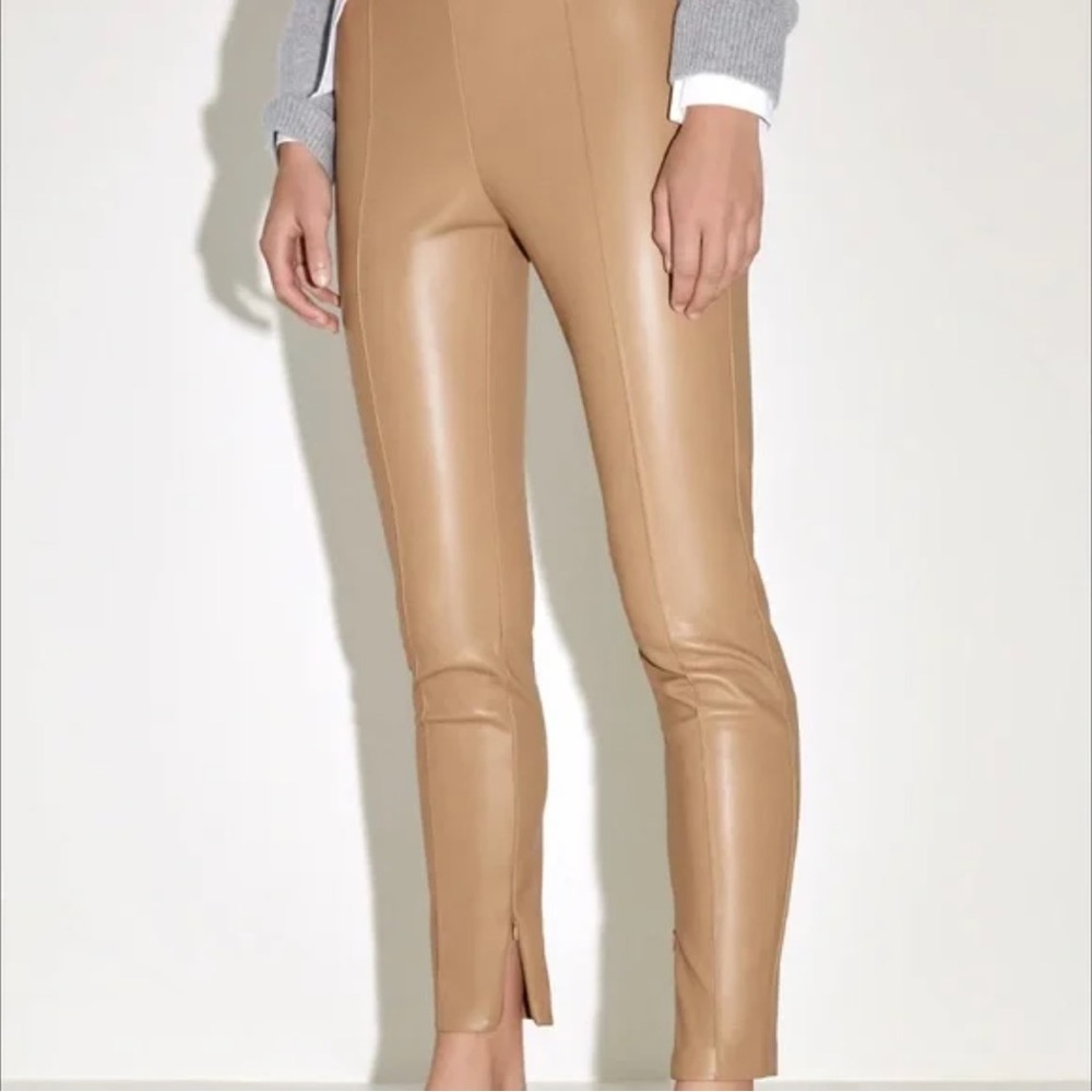 NWT! Zara mid-rise faux leather leggings with side zipper